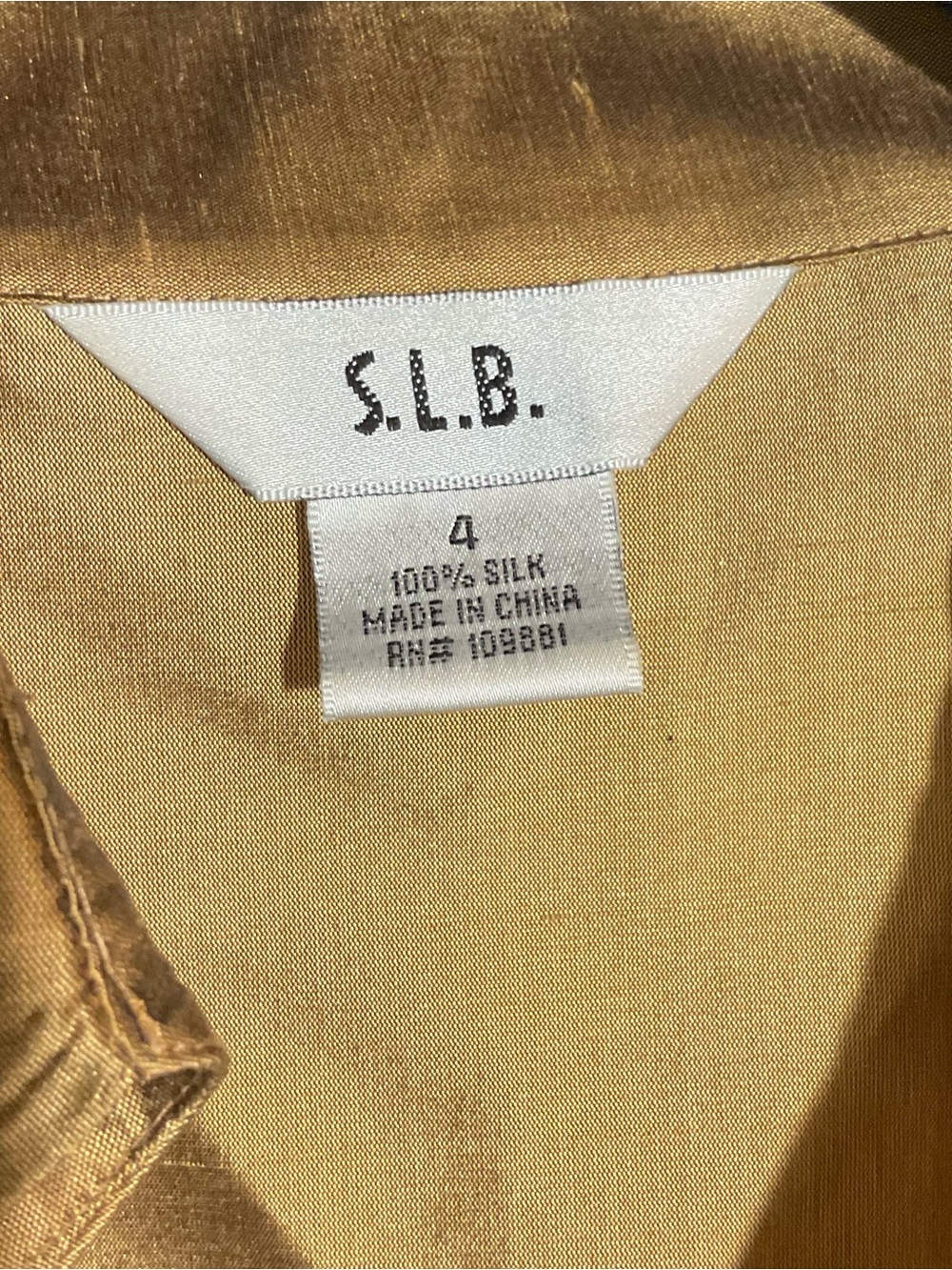 Women's Gold Wrap Satin Blouse - Picture 3 of 3